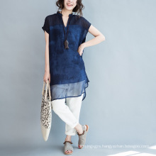 Silk linen ladies blouse